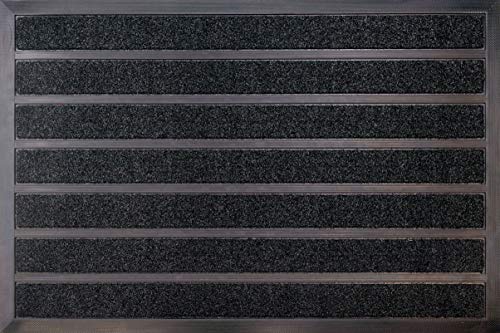 ID MAT 609020 Combi Brush Fußmatte, Gummi/Polypropylenfaser, 90 x 60 x 0,94 cm, braun, 60 x 90 cm von ID MAT