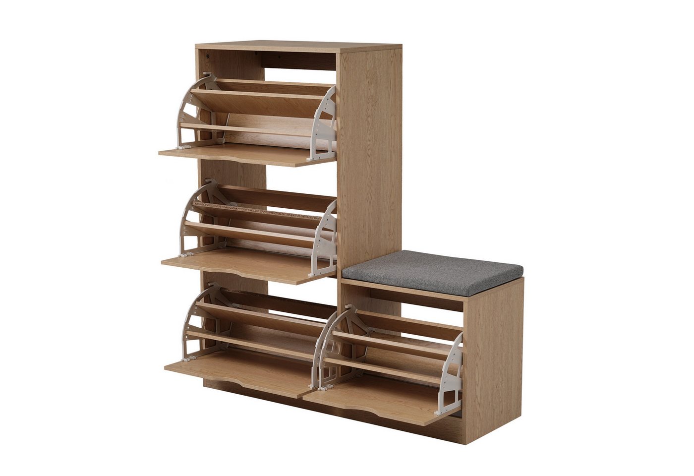 IDEASY Schuhschrank Flip-Top-Schuhschrank, Schuhschrank mit Bank und weichem Sitzkissen, (Mit verstellbaren Einlegeböden) 107*119*35cm, geeignet für Eingänge, Flure, geschlossener Sockel von IDEASY