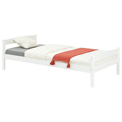 IDIMEX Massivholzbett Einzelbett Kinderbett Gästebett Bett Felix, 90x190 cm, weiß lackiert von IDIMEX