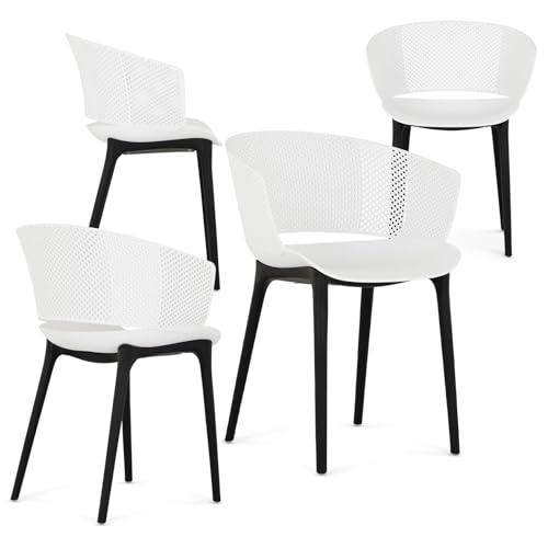 IDIMEX Gartenstuhl OLINDO 4er Set, weiß - In- & Outdoor Stühle aus Kunststoff, UV-Beständig und robust, Schalenstühle für Balkon, Terrasse oder Esszimmer IDIMEX Gartenstuhl OLINDO 4er Set, weiß - In- & Outdoor Stühle aus Kunststoff, UV-Beständig und robust, Schalenstühle für Balkon, Terrasse oder Esszimmer von IDIMEX