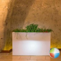 Idralite - Blumenkübel rechteckig aus Harz 80x35 cm mod. Flowerpot mit Multicolor Led von IDRALITE