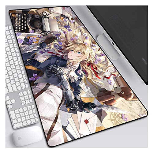 IGIRC Mauspad Violet Evergarden Speed Gaming Mauspad, 900X400mm, XXL großes Mousemat mit 3mm starker Gummiunterlage, Perfekte Präzision und Geschwindigkeit, Purple IGIRC Mauspad Violet Evergarden Speed Gaming Mauspad, 900X400mm, XXL großes Mousemat mit 3mm starker Gummiunterlage, Perfekte Präzision und Geschwindigkeit, Purple von Hemore