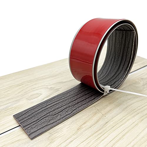 PVC Selbstklebend Abdeckleiste 1/3/10M Übergangsprofil Wasserdicht Selbstklebend,Übergangsschiene Abschlussprofil,Gummi Wandsockelleiste,Boden Teppich Laminat (Dunkelgraues, 1M) von IGTOPS