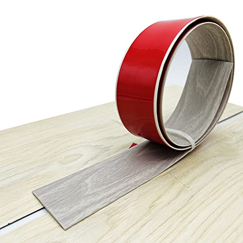 PVC Selbstklebend Abdeckleiste 1/3/10M Übergangsprofil Wasserdicht Selbstklebend,Übergangsschiene Abschlussprofil,Gummi Wandsockelleiste,Boden Teppich Laminat (Hellgraues, 1M) von IGTOPS