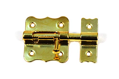 2 Stücke 70 mm Türriegel Schlossriegel Schieberiegel Tür Möbelriegel Schubriegel Bolzenriegel Vorhängeschlossverschlüsse für Badezimmer, Badezimmer, Schuppen, Schlafzimmer Vintage Veraltete Gold von IHC