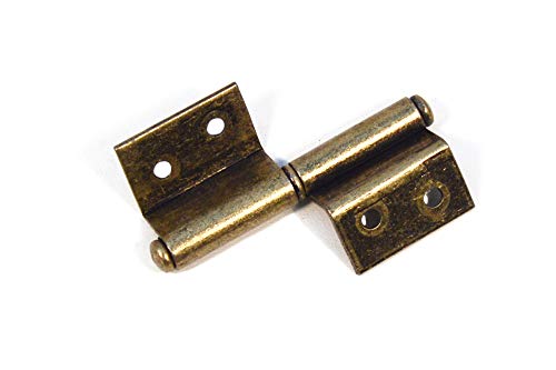 2 Stücke 70x28mm Eisenscharniere zwei Blätter rechteckige Tür Scharnier Alt Gold Möbel Antik Restaurierungsshop Veraltete Beschläge Vintage Schabby Möbelband Links von IHC