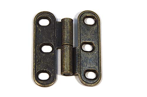 4 Stücke 56x40,5mm Flaches Scharniere Tür Alt Gold Veraltete Vintage Schabby Beschläge im restaurierunsschop Schrank Möbelband Links von IHC