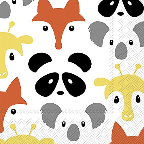 IHR Animal Friends Cocktail-Servietten Papier 3 lagig Tiere Kinder 25 x 25 cm von IHR