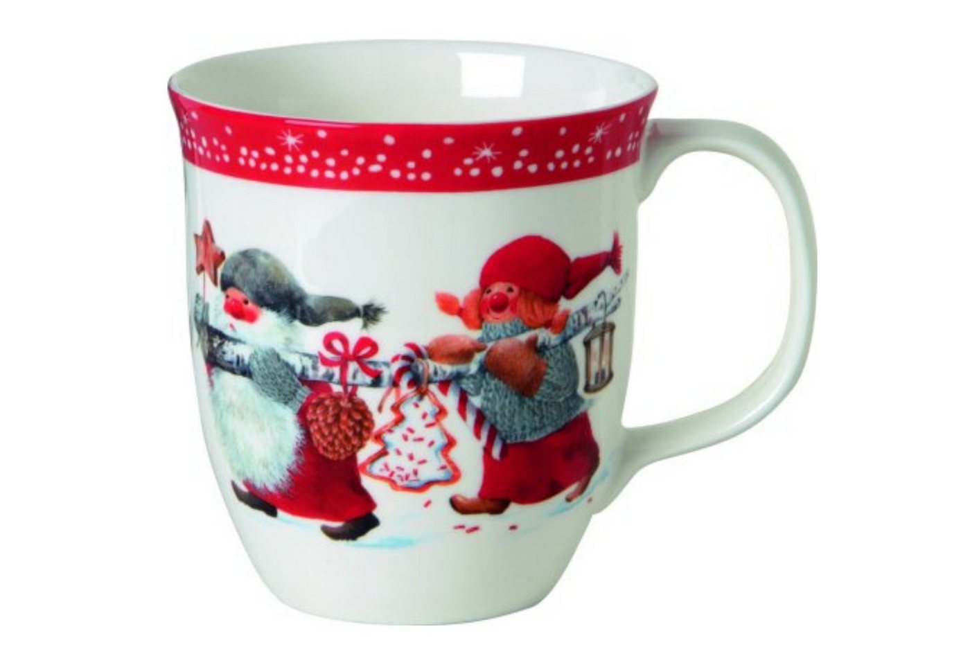 IHR Becher Porzellan Tasse Becher Niels and Inger Wichtel Weihnachten 375ml Bone China Kaffeebecher von IHR