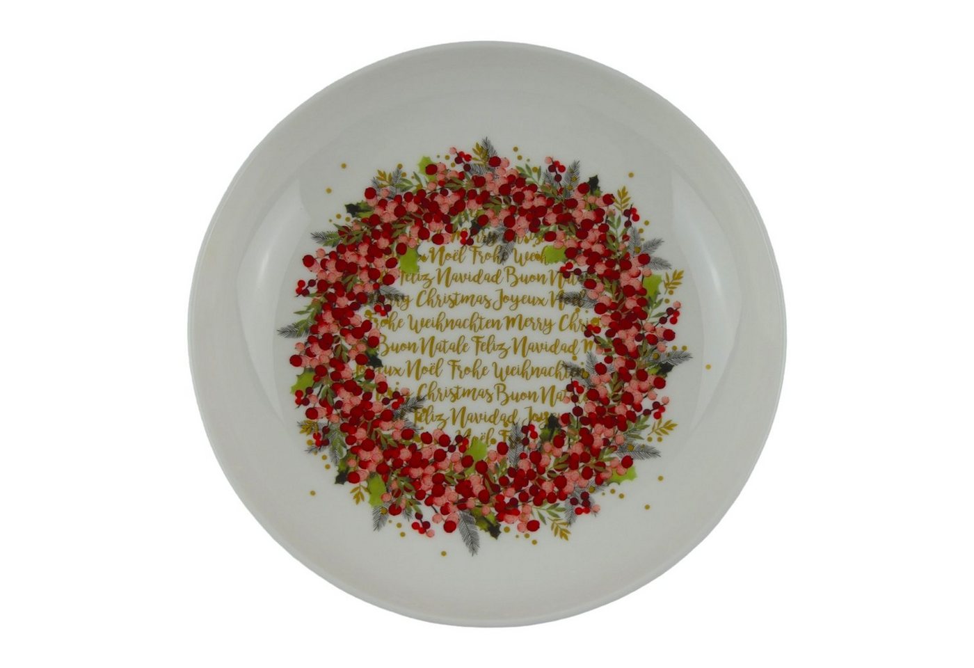 IHR Dekoschale Porzellanschale Cynthia Wreath Cream Ilex Stechpalme Weihnachten Gedeckter Tisch 300ml Schale von IHR