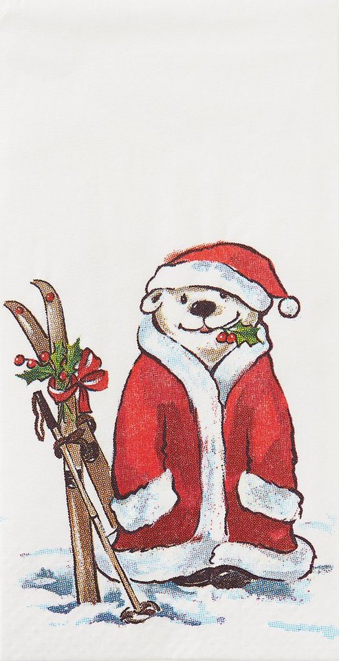 IHR Papierserviette Papiertaschentücher Eisbär Santa, (10 St), 21 cm x 21 cm von IHR