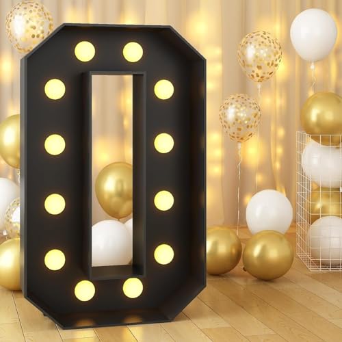 IINCOOY 4FT DIY-Festzelt, Leuchtende Nuber-Mosaik-große Buchstaben Mit Warmen Lichtern for Den 18. 80. Geburtstag, Jahrestag, Hochzeit, Party, DIY-Dekoration(Color:0,Size:70cm) von IINCOOY