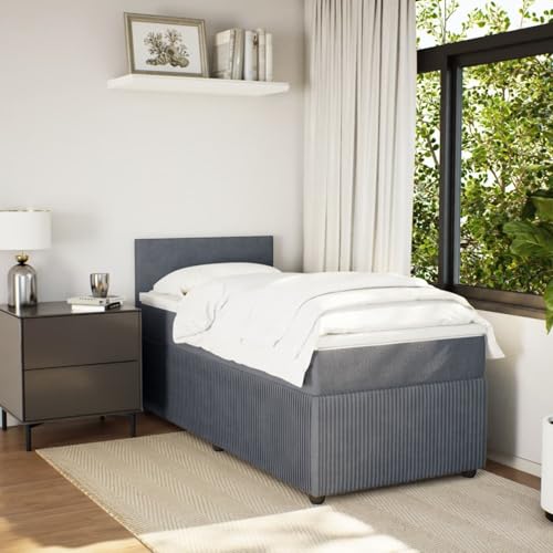 IKAYAA Boxspringbett 100x200 mit matratze und Topper Bett 100x200 mit matratze und lattenrost Polsterbett Einzelbett Schlafzimmer-Dunkelgrau-100 x 200 cm IKAYAA Boxspringbett 100x200 mit matratze und Topper Bett 100x200 mit matratze und lattenrost Polsterbett Einzelbett Schlafzimmer-Dunkelgrau-100 x 200 cm von IKAYAA