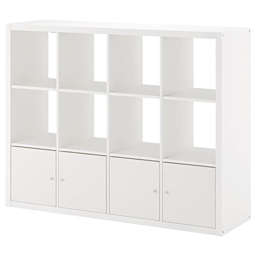 IKEA Kallax Regal mit 4 Einsätzen, weiß, 792.782.50 Größe 57 7/8x44 1/8" von Ikea