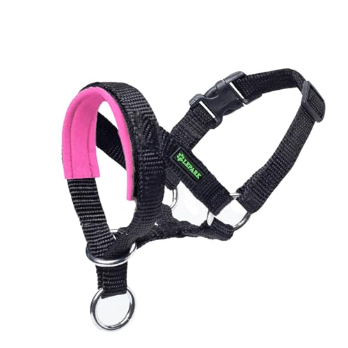 ILEPARK Hundehalfter Mit Gepolstertem Stoff, Halfterhalsband Für Hunde, Verstellbar Und Ziehen verhindert. (L,Rosa) von ILEPARK