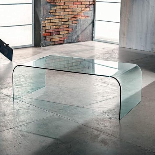 IMAGO FACTORY Grace | Wohnzimmer Glas Tisch, Moderner Sofa Tisch, Wohnzimmermöbel aus Glas, Couch Tisch Made in Italy, Modernes Design, Coffee Table 120cm x 12mm von IMAGO FACTORY