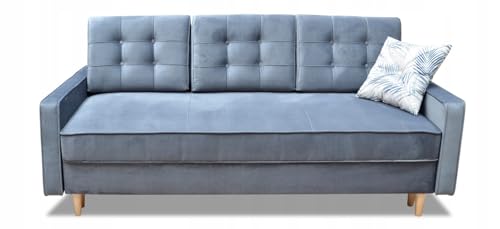 IMPAR24 Schlafsofa Bali, Sofa mit Schlaffunktion und Bettkasten, Klappsofa, Schlafcouch 213 x 94 x 93 cm, Couch in Veloursstoff, Farbe: Grau von IMPAR24