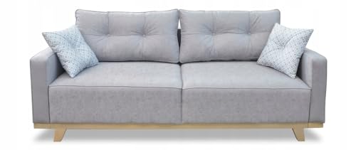 IMPAR24 Schlafsofa Reda, Sofa mit Schlaffunktion und Bettkasten, Klappsofa, Schlafcouch 218 x 92 x 94 cm, Couch in Kunstleder, Farbe: Grau von IMPAR24
