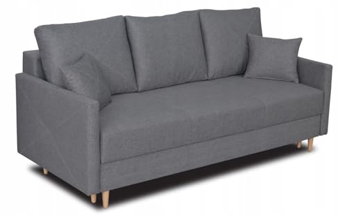 IMPAR24 Schlafsofa Yantai, Sofa mit Schlaffunktion und Bettkasten, Klappsofa, Schlafcouch 208 x 103 x 101 cm, Couch in Veloursstoff, Farbe: Grau von IMPAR24