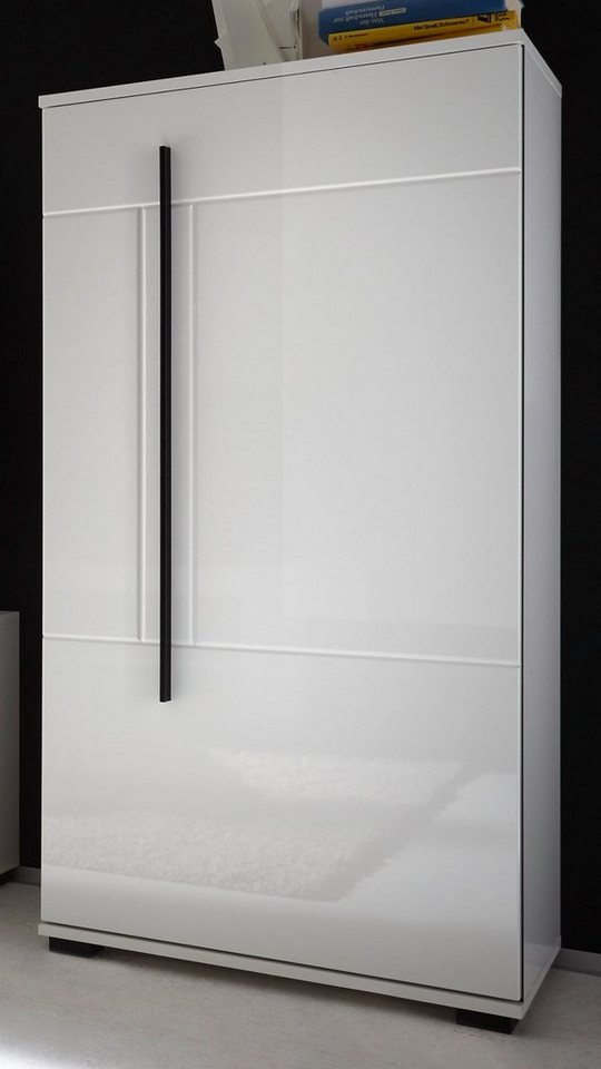 Furn.Design Hochkommode Design-D (Kommode ca. 60 x 126 cm), in weiß Hochglanz von Furn.Design