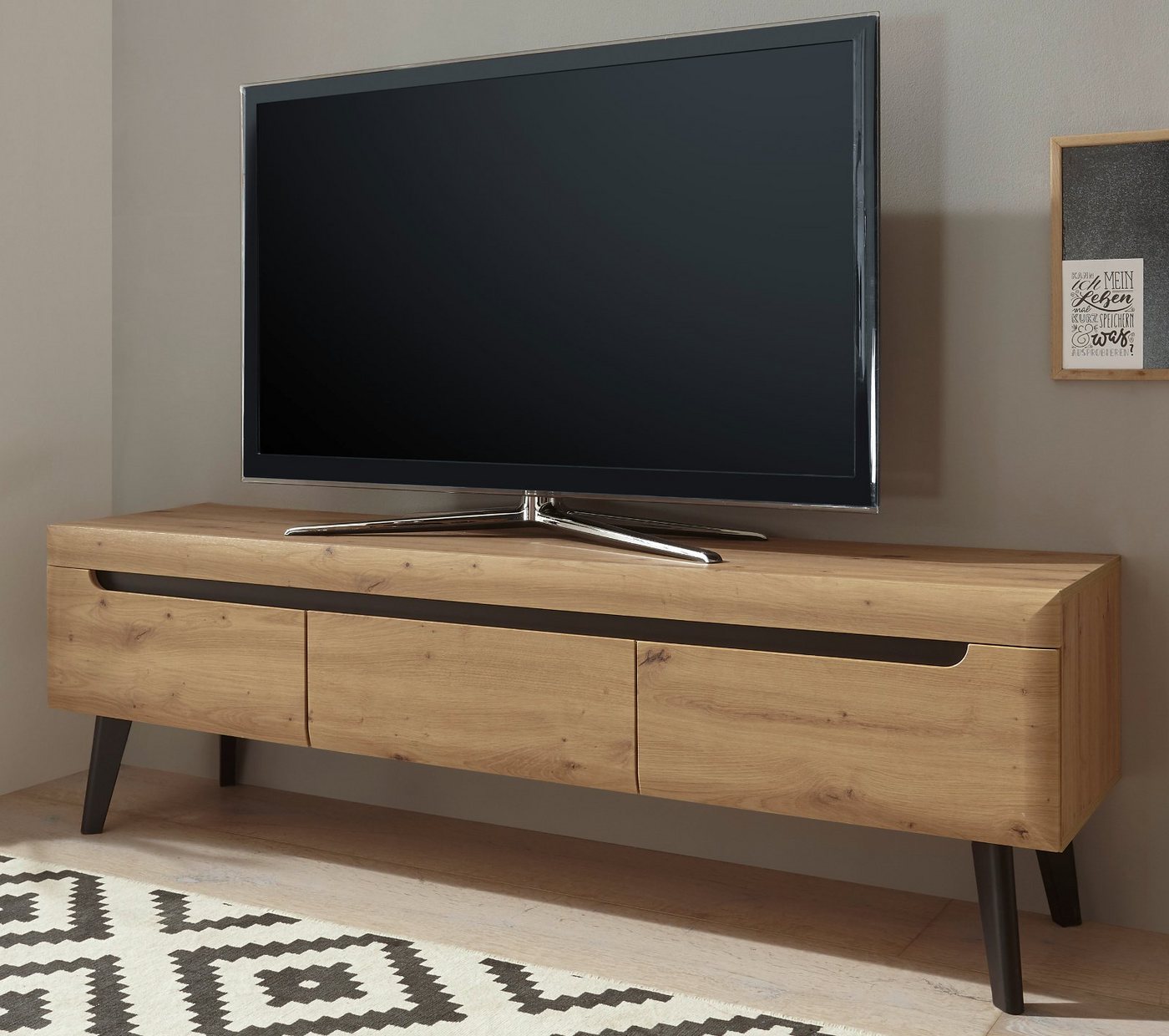Furn.Design Lowboard Ronson (TV Unterschrank in Eiche Artisan, 160 x 50 cm), mit 3 Schubladen von Furn.Design