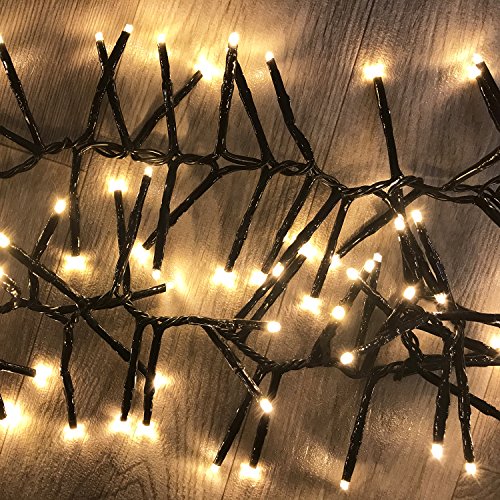 400er LED Cluster-Lichterkette Weihnachtsbaum-Lichterkette Innen und Außen Trafo warmweiß Kabel Dunkelgrün von INDA-Exclusiv