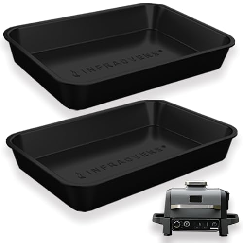 Drip Pan for Ninja Woodfire Outdoor Grill OG701 OG751 Set of Two Reusable Liner Silicone Trays, Non-Disposable and Heat Resistant for Wood Fire Smoker Air Fryer 7-in-1 by INFRAOVENS von INFRAOVENS