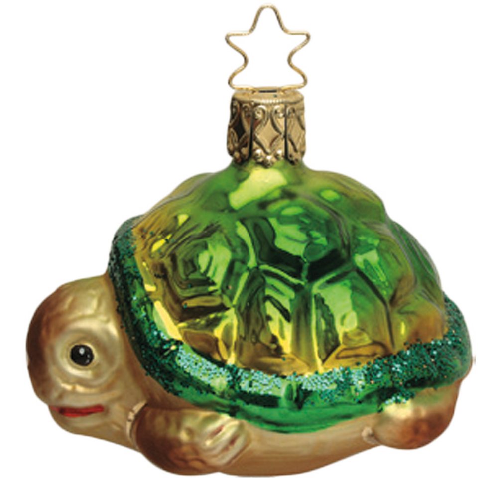INGE-GLAS® Christbaumschmuck Schildkrötenbaby 6cm (1-tlg), mundgeblasen, handbemalt von INGE-GLAS®