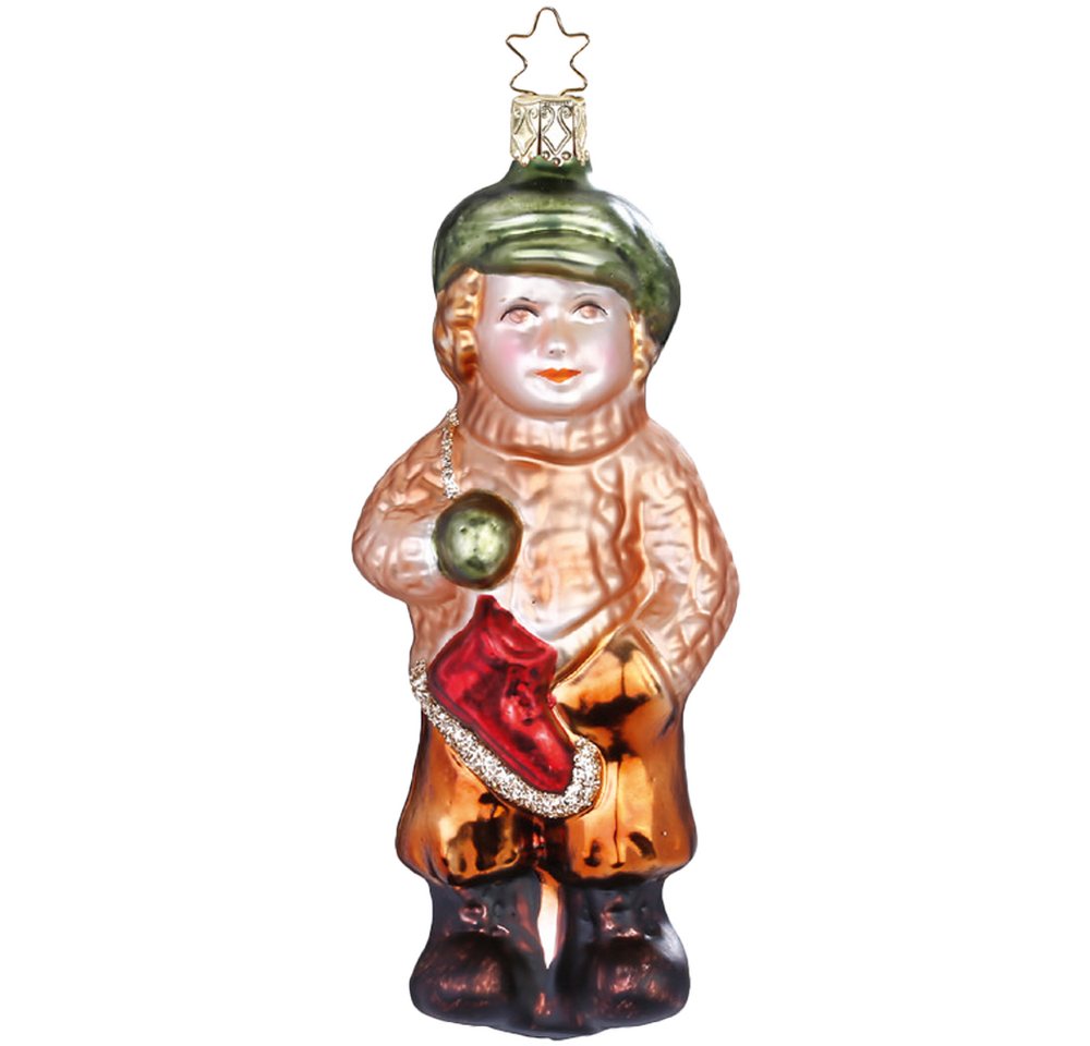 Christbaumschmuck Schlittschuhläufer 12,5cm (1-tlg), mundgeblasen, handbemalt von INGE-GLAS®