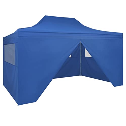 INLIFE Faltzelt Pop-Up mit 4 Seitenteilen 3 x 4,5 m Blau von INLIFE