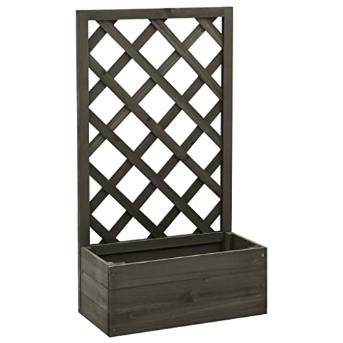 INLIFE Garten-Spalier mit Blumenkasten Grau 50x25x90 cm Tannenholz von INLIFE