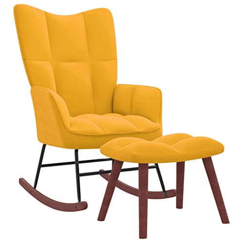 INLIFE Schaukelstuhl mit Hocker Senfgelb Samt INLIFE Schaukelstuhl mit Hocker Senfgelb Samt von INLIFE