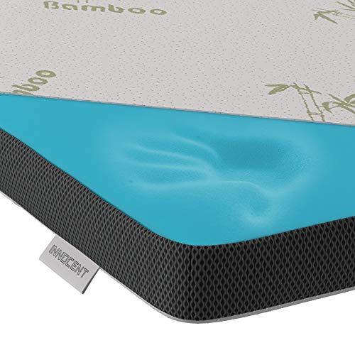 INNOCENT® Gel-Schaum Bambus Topper 200 x 200 cm | 3D-Air-Flow | Viskoelastische Matratzenauflagen 5cm Höhe | Memory Foam Matratzenschoner | für Matratzen & Boxspringbett gegen Rückenschmerzen von INNOCENT