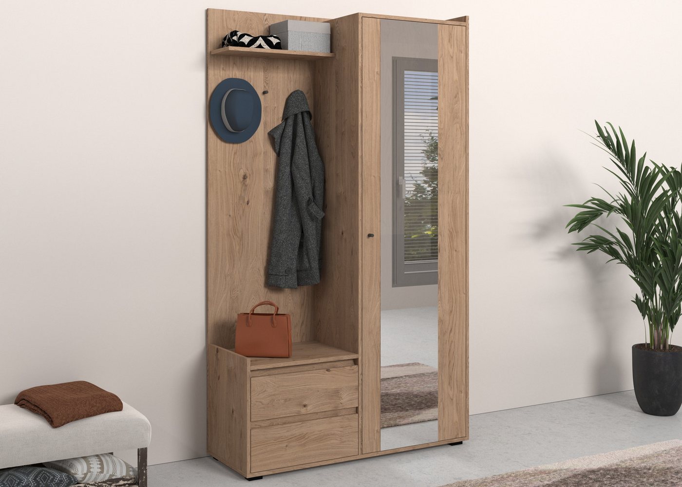 INOSIGN Garderobenschrank Kosmo mit Spiegel Maße 118 x 30 cm von INOSIGN