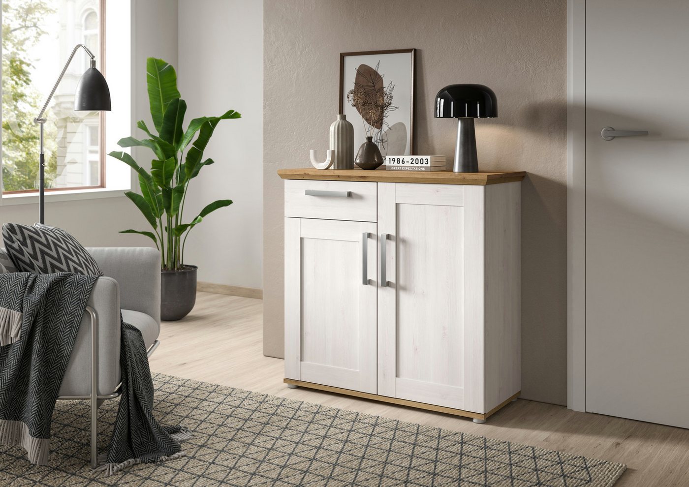 INOSIGN Kommode Cosenza, Breite 95cm, 2 Türen, 1 Schubkasten, Kommode, Sideboard, Schrank von INOSIGN