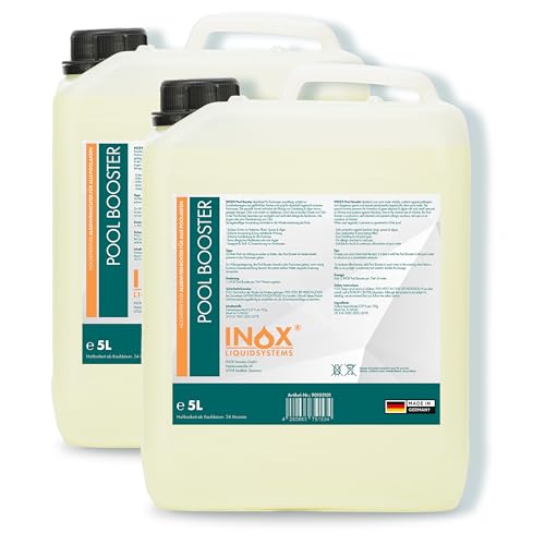 INOX® - Effektiver Pool Booster 2x5l Algenvernichter Pool | Flüssiges Algizid für Pool | Desinfizierendes Reinigungsmittel gegen Algen | Hochwirksames Algizid Pool flüssig von INOX-LIQUIDSYSTEMS