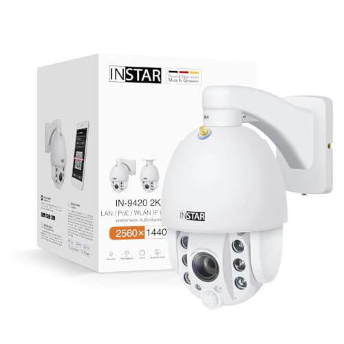 INSTAR IN-9420 2K+ Weiss - LAN/PoE/WLAN Überwachungskamera mit KI (AI) - IP Kamera - PIR - Steuerbar PTZ - Verwendung im Innen- und Außenbereich - Audio - HomeKit - MQTT von INSTAR