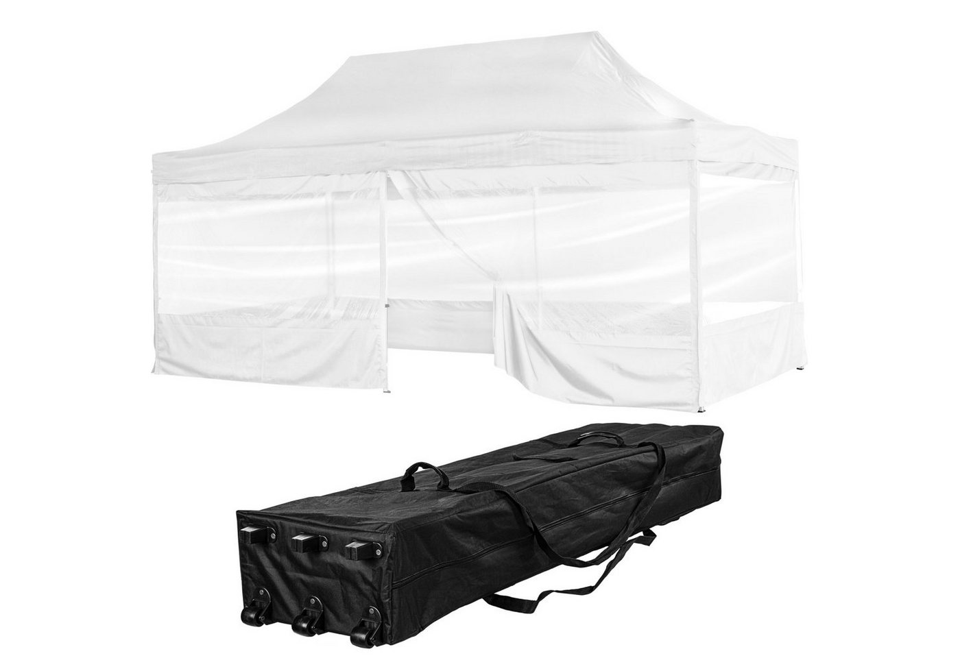 INSTENT Faltpavillon Pro 3x6 m Aluminium Pavillon Partyzelt, mit Seitenteilen u. Trolley. wasserabweisend, UV-Schutz 50+, Farbwahl von INSTENT