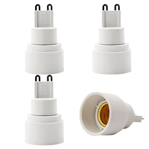 INTIRILIFE E14 auf G9 Lampensockel Adapter in WEISS - 4x Lampenadapter zum Umformatieren von E14 auf G9-4er Set Konverter für Lampenfassung für Glühbirnen, LED, Halogen, Energiesparlampen von INTIRILIFE