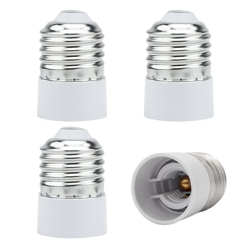 INTIRILIFE E27 auf E14 Lampensockel Adapter in Weiss - 4X Lampenadapter zum Umformatieren von E27 auf E14-4er Set Konverter für Lampenfassung für Glühbirnen, LED, Halogen, Energiesparlampen von INTIRILIFE