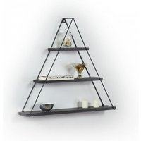 Dreieckiges Wandregal schwarz Pyramidenvitrine cm 74 x 13 x 61 h von IPERBRIKO