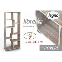 Schlafzimmer-Büro-Bücherregal aus Eichenholz 70 x 24 x 178 h von IPERBRIKO