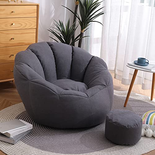 IRILA Lazy Bean Bag Seat, Corduroy Fabric Beanbag Versatile and Comfortable Seat Cushion with Zips Available in 9 Colours for Soft Toy, Clothes and Daily Use,Grau von IRILA