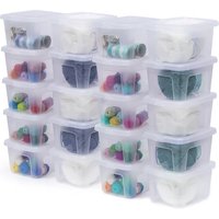 Iris Ohyama - Aufbewahrungsbox aus Kunststoff, 2L Schreibtisch-Aufbewahrungsbox, 20er-Pack, MCB-2, transparent, stapelbar, Verschlussclips – B19 x von IRIS OHYAMA