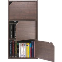 Bücherregal, Möbel mit 3 Türen und 3 Einlegeböden, Einfache Montage, Design, Modular, Büro, Schlafzimmer, Wohnzimmer - Module Shelf MDB-3D- Braun von IRIS OHYAMA