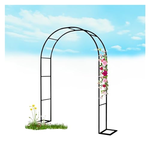 Gartenbogen Rankgitter Gartenlaube Metall Bogen für Kletterpflanzen Rosen Ranken Innen und Außenbereich Garten Terrasse Dekoration Hochzeitsbogen mit Sockel stabil robust(Color:Black,Size:3x2.2m/9.84x von IRUGS