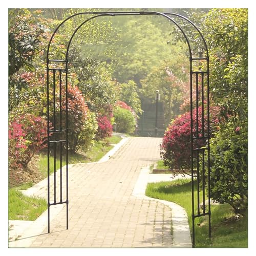 Gartenbogen Rosenbogen Geeignet für Indoor Outdoor Garten Terrasse Spalier Kletterpflanzen Garten alle Arten von Brautparty Dekorationen Backyard Grünland Terrasse stabil stark Schwarz(Size:3x2.4m/9.8 von IRUGS