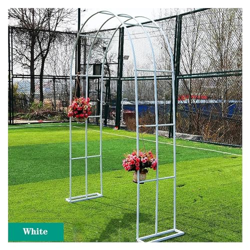 Gartenbogen-Spalier Metall-Pergola-Laube Rosenbogen Kletterpflanze Rosen Ranken Hof Garten Hinterhof Dekoration Weinreben Garten Hochzeit Party Dekoration stabil stark(Color:White,Size:1.4*2.3m/4.59*7 von IRUGS