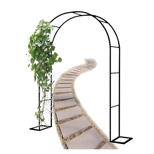 Rosenbogen aus Metall gartenbogen für Pflanzen zur Unterstützung von Rosen die Torbogen-Gartendekoration Garten-Pergola für Innen- und Außenbereich Rasen Garten mit Sockel stabil(Color:Black,Size:0.8x von IRUGS