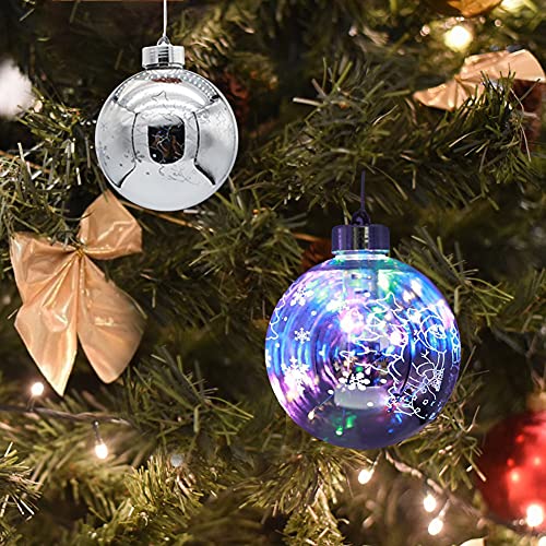 6 Stück Weihnachtsbaumkugeln, 8cm LED Weihnachtskugeln Lichterkette Weihnachtsdekoration Hängender Kugel Ornamente Christbaumkugeln Weihnachtsdeko Plastik Kugel Saisonal Dekoration Christbaumschmuck von ISAKEN